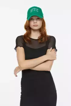 Облегающее платье из сетчатой ткани со складками H&M, черный