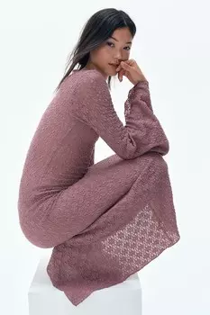 Облегающее платье из жаккардового джерси H&M, розовый