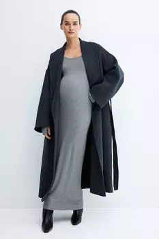Облегающее платье Mama в рубчик H&M, серый