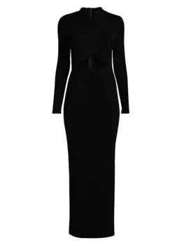 Облегающее платье макси Reno с вырезом Bardot, черный