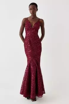 Облегающее платье макси с глубоким вырезом и рыбьим хвостом Coast, фиолетовый