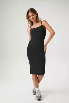 Облегающее платье миди на бретельках Forever 21, черный