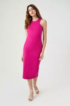 Облегающее платье миди Racerback Forever 21, фуксия