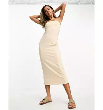 Облегающее платье миди с бандо ASOS DESIGN