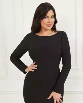 Облегающее платье миди с длинными рукавами Marciano by Guess, черный