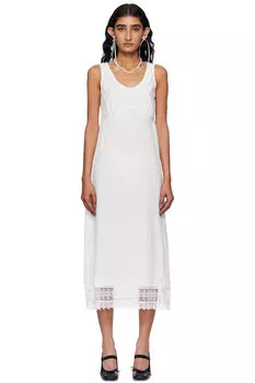 Облегающее платье миди с разрезом Simone Rocha, цвет ivory
