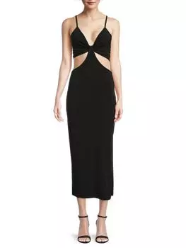 Облегающее платье миди с вырезами Renee C., черный