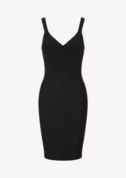 Облегающее платье миди с запахом Armani Exchange, черный