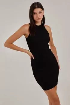 Облегающее платье миди в рубчик Pink Vanilla, черный