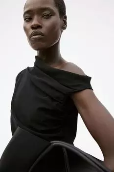 Облегающее платье с драпировкой H&M, черный