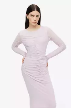 Облегающее платье с драпировкой H&M, розовый