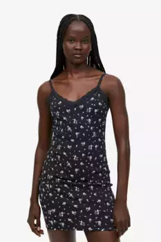 Облегающее платье с кружевной отделкой H&M, черный