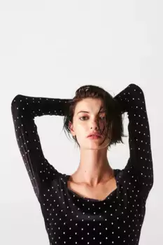 Облегающее платье с квадратным вырезом H&M, черный