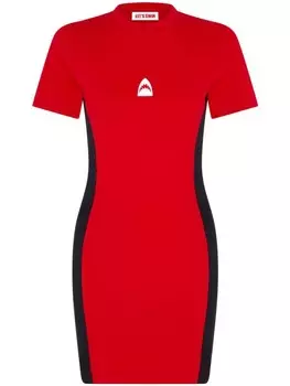 Облегающее платье с логотипом акулы Let's Swim, красный