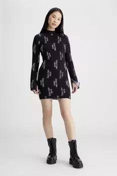 Облегающее платье с монограммой Calvin Klein Jeans, черный