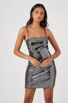 Облегающее платье с пайетками и крест-накрест Forever 21, черный
