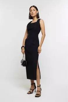 Облегающее платье с рюшами River Island, черный