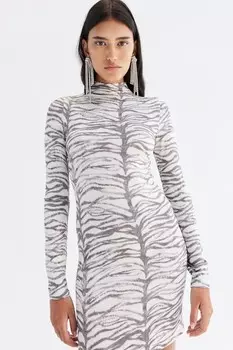 Облегающее платье с узором H&M, белый