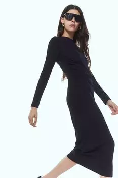 Облегающее платье со сборками H&amp;M, черный