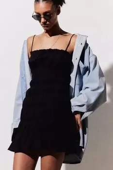 Облегающее платье со сборками H&M, черный