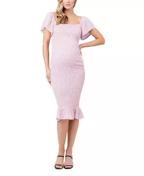 Облегающее платье со сборками Ripe Maternity Selma, розовый