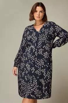 Облегающее платье со складками спереди и бежевым точечным принтом Live Unlimited, коричневый