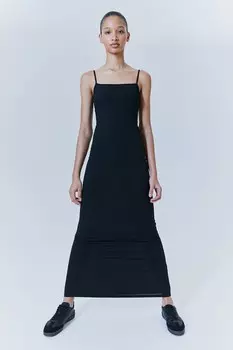Облегающее платье в рубчик H&M, черный