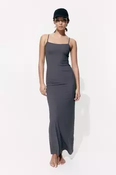 Облегающее платье в рубчик H&M, серый