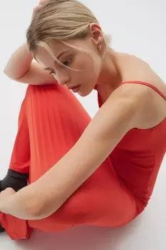 Облегающее платье в рубчик H&M, красный