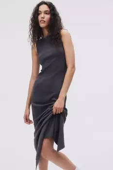 Облегающее платье в рубчик H&M, серый