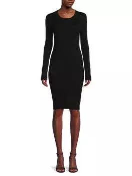 Облегающее платье в рубчик Saks Fifth Avenue Black