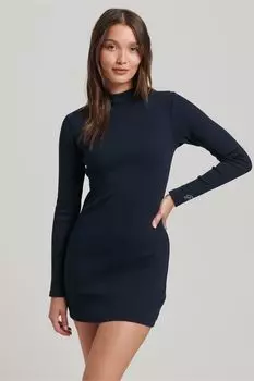 Облегающее платье в рубчик Superdry, синий