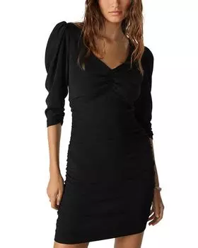 Облегающее платье Wally с объемными плечами ba&sh, цвет Black