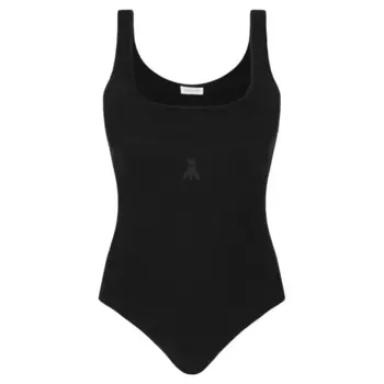 Облегающее шерстяное боди Patrizia Pepe, черный