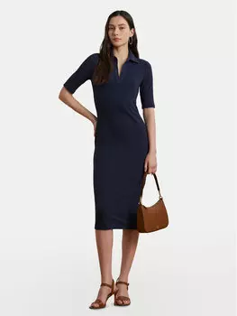 Облегающее трикотажное платье 200973609001 Lauren Ralph Lauren, синий