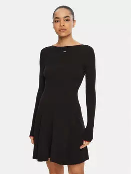 Облегающее трикотажное платье DW0DW19469 Tommy Jeans, черный