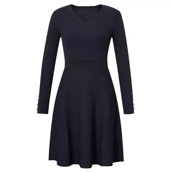 Облегающем платье Deep Breath с манжетами, темно-синий