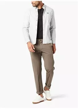 Облегающие бежевые мужские брюки с нормальной талией и узкими штанинами 36272-0002 Dockers, бежевый