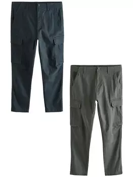 Облегающие брюки-карго Next, цвет Navy/Dark grey