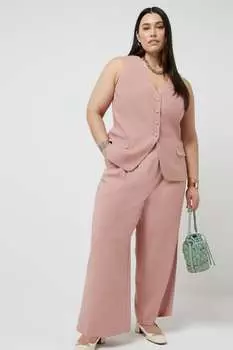 Облегающие брюки с широкими штанинами и тройными складками River Island, розовый