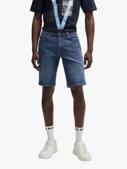 Облегающие джинсовые шорты HUGO BOSS, темно-синий