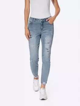 Облегающие джинсы heine, синий деним