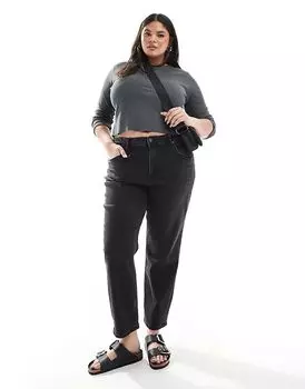 Облегающие джинсы mom fit комфортного черного цвета ASOS
