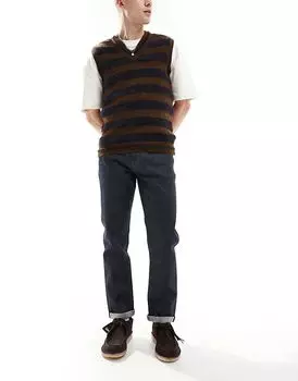 Облегающие джинсы японского покроя темно-синего цвета River Island