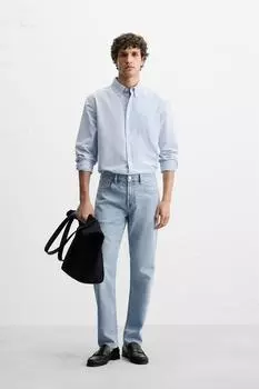 Облегающие джинсы ZARA, небесно-синий