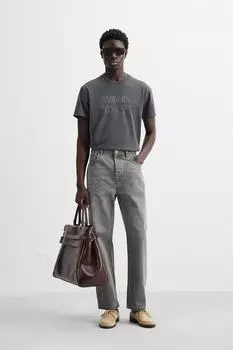 Облегающие джинсы ZARA, серый