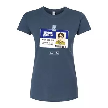 Облегающие футболки The Office Dwight Badge для юниоров Licensed Character, синий