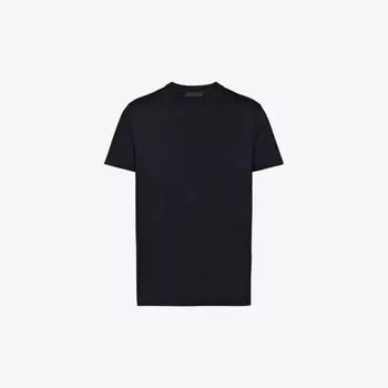 Облегающие хлопковые футболки с круглым вырезом, набор из трех штук Prada, черный