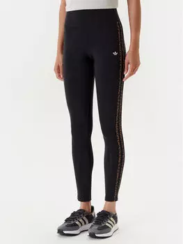 Облегающие леггинсы Leopard 3-Stripes JW7307 Adidas, черный