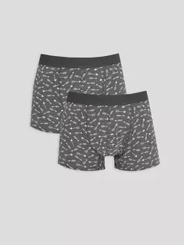 Облегающие мужские боксеры с принтом (2 предмета) Gne, дымчато-серый